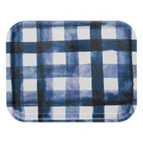 Navy Check Birchwood Tray