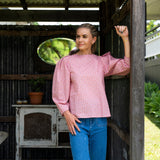 Blusa con mangas abullonadas 'Inez Mio' de Liberty Fabrics