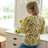 Blusa con mangas abullonadas 'Carline Rose' de Liberty Fabrics