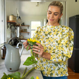 Blusa con mangas abullonadas 'Carline Rose' de Liberty Fabrics
