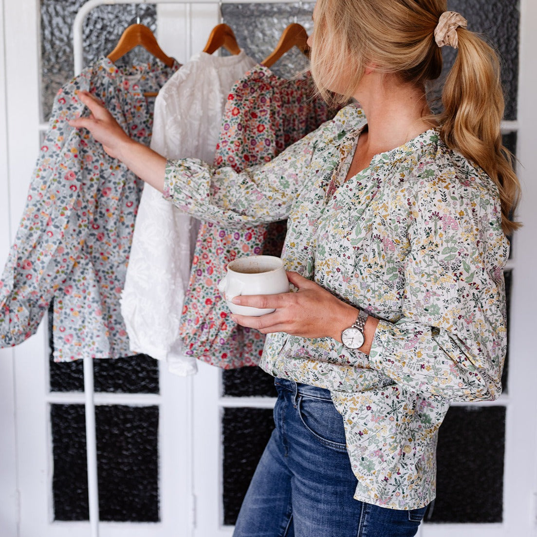 'field flowers' liberty of london cotton blouse/shirt