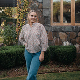'Phoebe' By Liberty Fabrics Yoke Detail Cotton Blouse