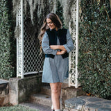 Navy Corduroy Vest with Scallop detail