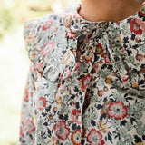 'Poppy Poem' By Liberty Fabrics Large Collared Cotton Blouse