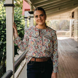'Poppy Poem' By Liberty Fabrics Large Collared Cotton Blouse