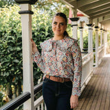 'Poppy Poem' By Liberty Fabrics Large Collared Cotton Blouse