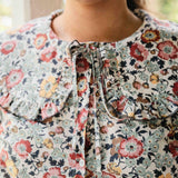 'Poppy Poem' By Liberty Fabrics Large Collared Cotton Blouse