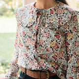 'Poppy Poem' By Liberty Fabrics Large Collared Cotton Blouse