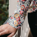 'Poppy Poem' By Liberty Fabrics Large Collared Cotton Blouse