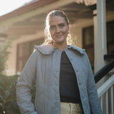 Quilted Navy Gingham Jacket with Peter Pan Collar