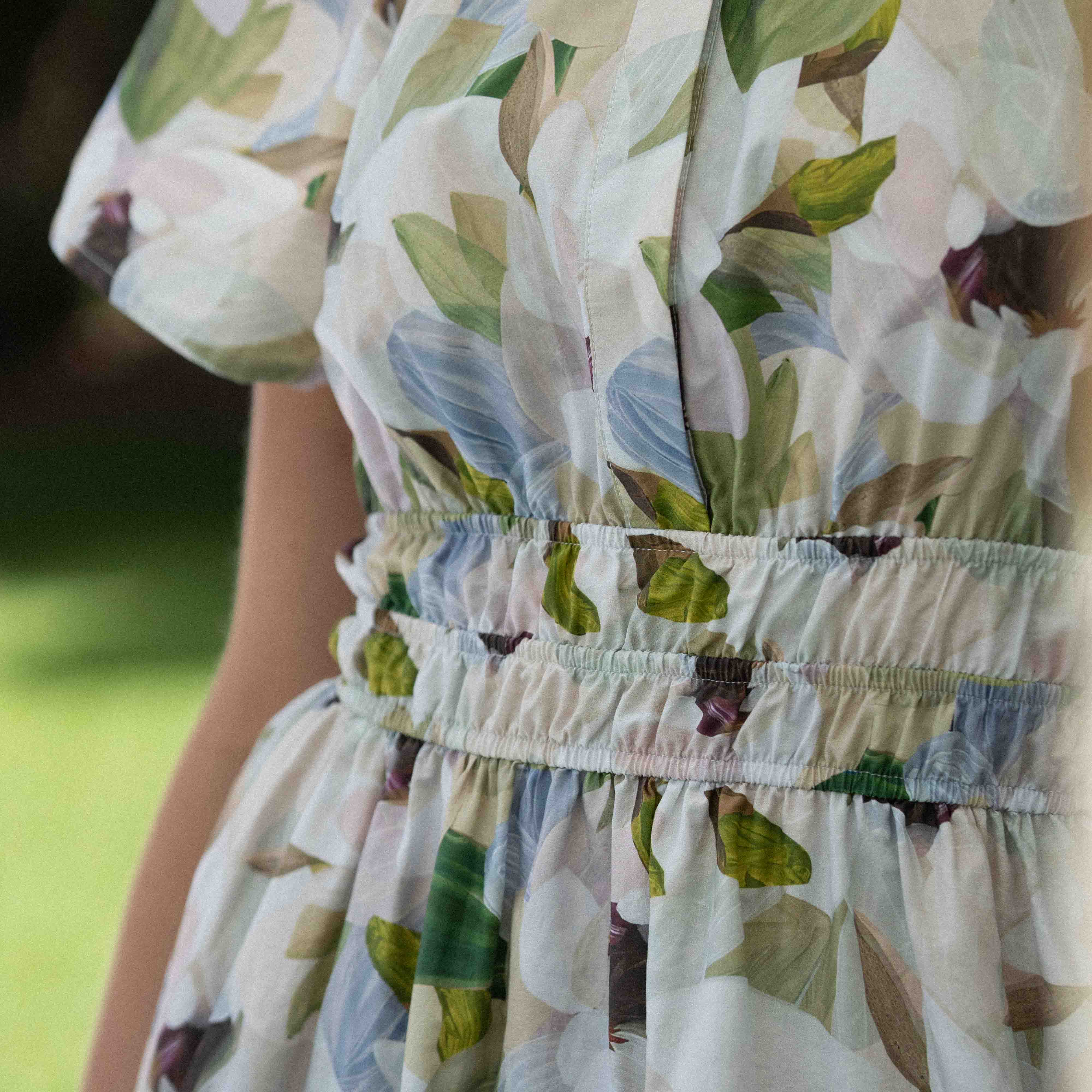 Close up - floral cotton print dress