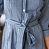Tiered Maxi Dress Navy Gingham