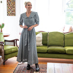Scalloped Collar- Liberty Floral Fabric - Maxi Dress - Boots