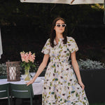 Floral Print Summer Maxi Dress with Shirred Waist