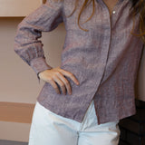 Mulberry Linen Frill Collar Shirt | Sorority Clothing