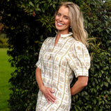 Clara – Vintage Linen Print Dress