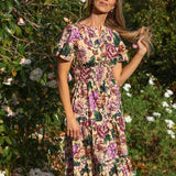 Georgina – Pink Floral Print Maxi Cotton Dress