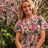 Georgina – Pink Floral Print Maxi Cotton Dress