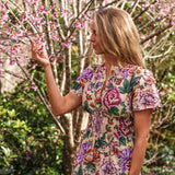 Georgina – Pink Floral Print Maxi Cotton Dress