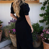Maggie Dress Black Cotton Blend