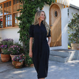 Maggie Dress Black Cotton Blend