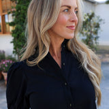 Maggie Dress Black Cotton Blend
