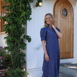 Maggie Dress Navy Linen