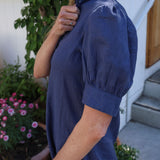 Maggie Dress Navy Linen