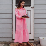 Neon Pink Gingham Collared Dress