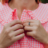 Neon Pink Gingham Peter Pan Collar Blouse