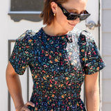 Black Floral Maxi Dress Cotton