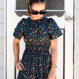 Black Floral Maxi Dress Cotton