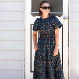 Black Floral Maxi Dress Cotton