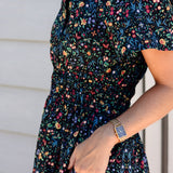 Black Floral Maxi Dress Cotton