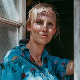 Indigo Floral Blue Collared Dress