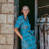 Indigo Floral Blue Collared Dress