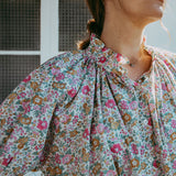 Clare Rich by Liberty Fabrics Short Sleeve Shirt with Frill Collar