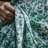 Green Floral Maxi Dress 100% Cotton