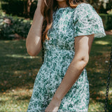 Green Floral Maxi Dress 100% Cotton