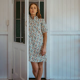 Pretty Floral Print - Swing Shirt Dress