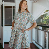 Pretty Floral Print - Swing Shirt Dress