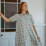 Pretty Floral Print - Swing Shirt Dress