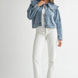 Denim Jacket Large Peter Pan Collar