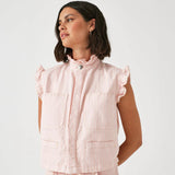 Denim Vest Pastel Pink Stripe