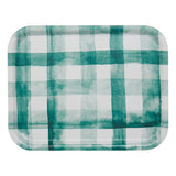 Green Check Birchwood Tray