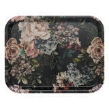 Dark Vintage Floral Birchwood Tray