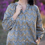 Aubrey Forest 3/4 Sleeved Cotton Blouse/Shirt by Liberty Fabrics