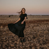 Black Maxi Dress 100% Cotton