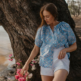 'Betsy A' 'Liberty Print Short Sleeve Blouse/Shirt