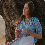 'Betsy A' 'Liberty Print Short Sleeve Blouse/Shirt